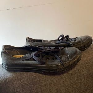 Converse black on black low tops